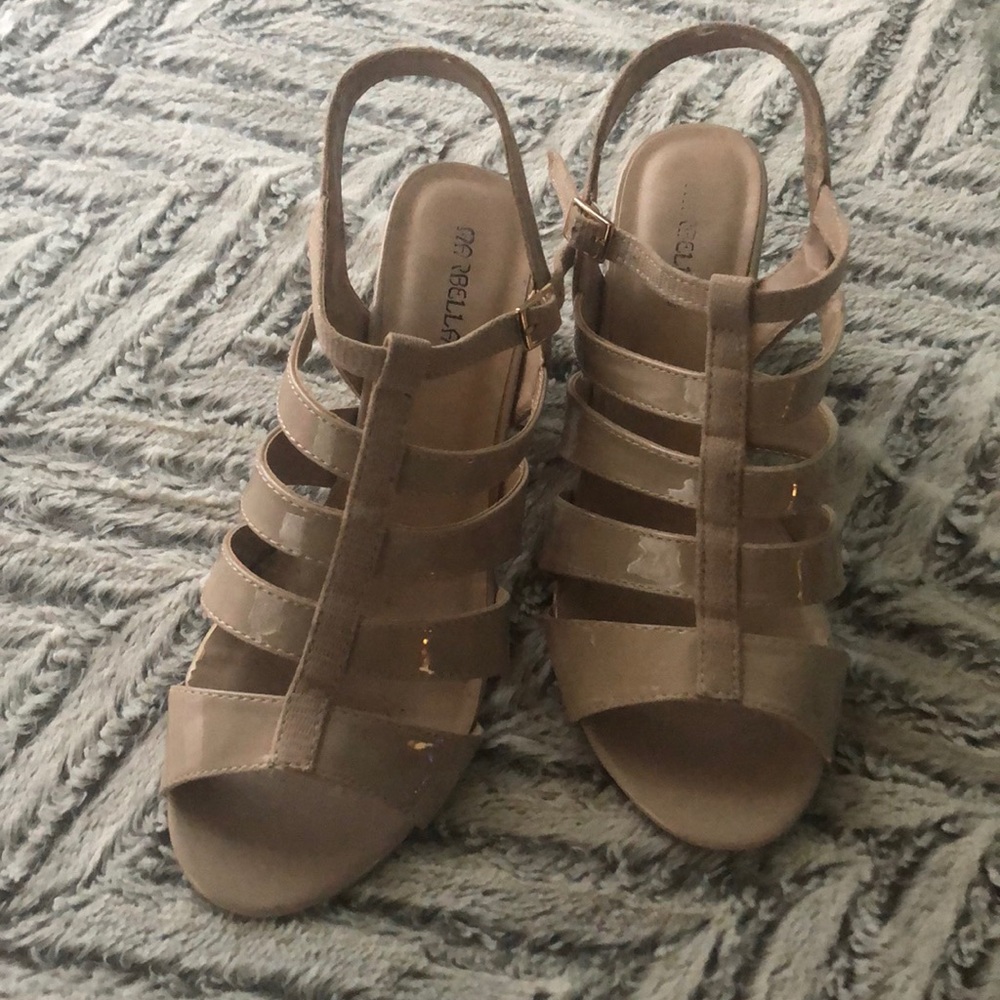 Marbella beige open-toed heels